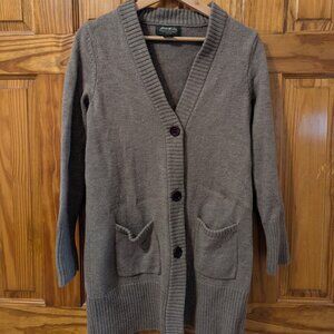 Eddie Bauer Womens Size L Merino Wool Long Cardigan Sweater